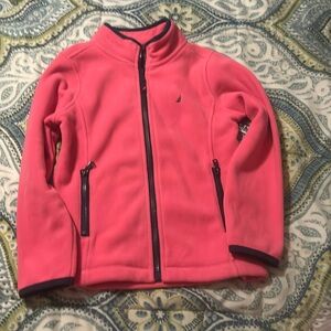 Adorable Pink and Navy Fleece Jacket. New without tags.